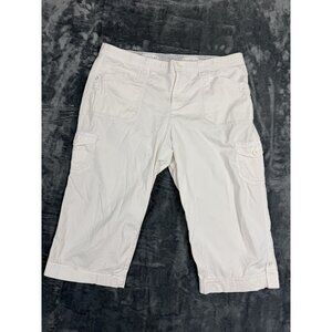 Anna Vanessi Womens White Cargo Capris Mid-Rise Adjustable Hem 16